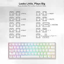 Clavier Mécanique Gaming Redragon K530 Pro - Sans Fil Bluetooth 60% - Switches Remplaçables à Chaud - RGB