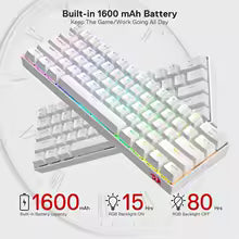 Clavier Mécanique Gaming Redragon K530 Pro - Sans Fil Bluetooth 60% - Switches Remplaçables à Chaud - RGB